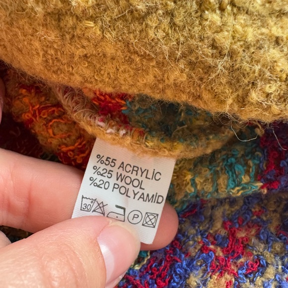 Vintage 70’s Inspired Floral Knit Collard Pullover Small/Medium - Picture 4 of 4